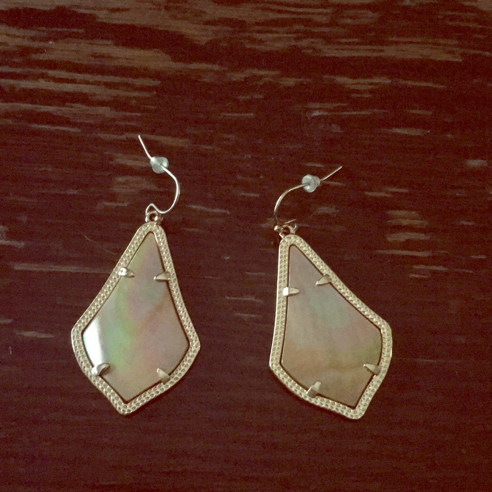 Kendra Scott rose gold Alex earrings brown opal